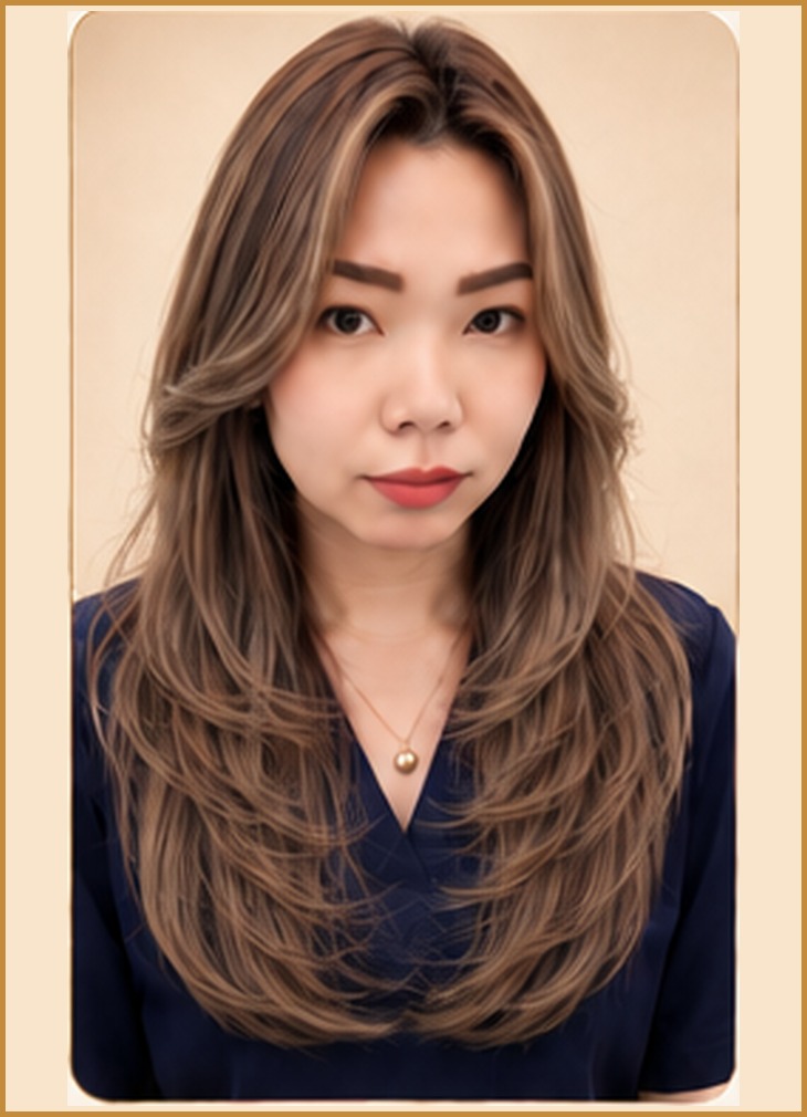 Long Layered Cut, front view