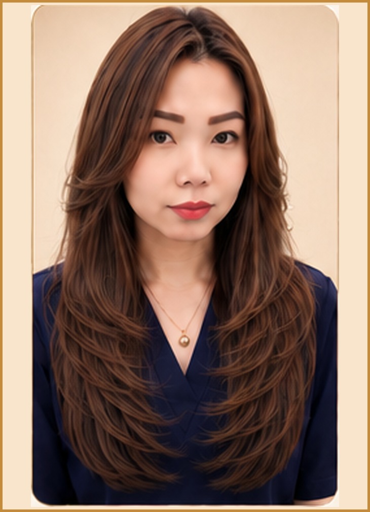 Long and Luscious Layered Locks, front view