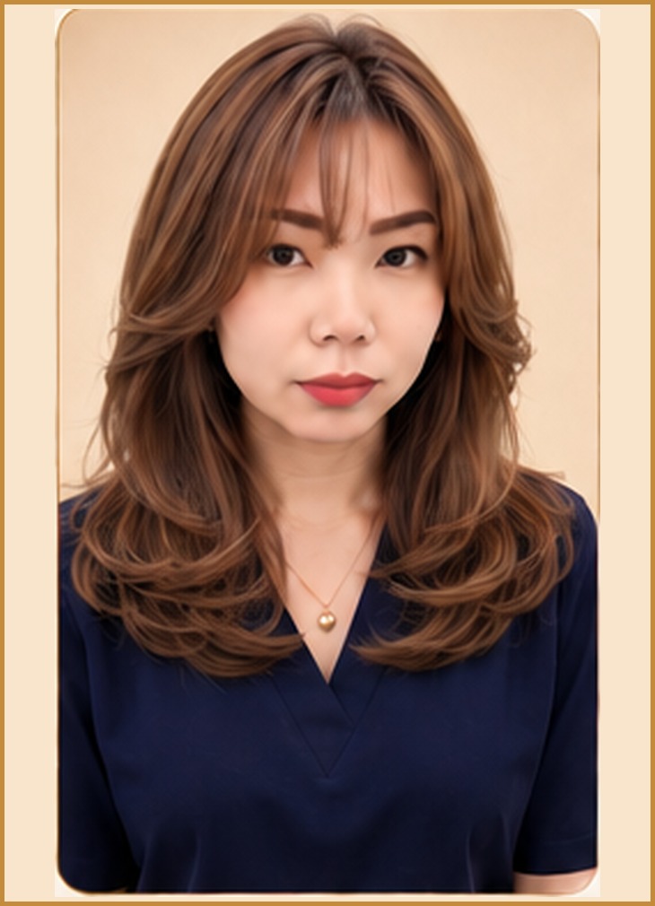 Voluminous Butterfly (for Mid-Length Hair), front view
