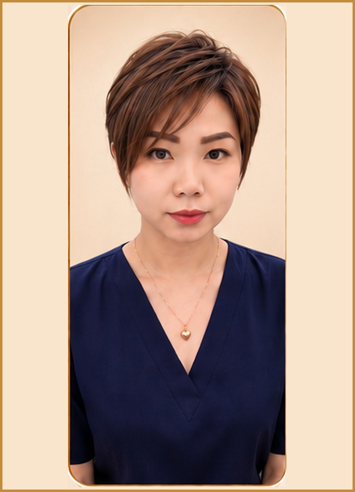 Pixie Cut - Soft Feminine Variation, front view